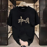 Momentlover  -  Men's Summer Basic Cotton Casual Korean Version Round Neck Oversized T-Shirts For Men Trend Pride Tiki Berserk Fashion Clothing