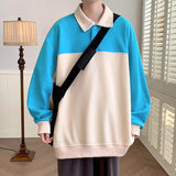 Momentlover  -  Spring clothes student tide brand everything shirt new product color collision stitching hoodie men and women