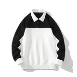 Momentlover  -  Spring clothes student tide brand everything shirt new product color collision stitching hoodie men and women