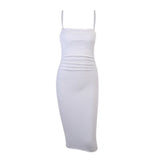 Woman Spring Summer Style Bodycon Dress Female Sexy Sleeveless Spaghetti Strap Sheath Dress Vestidos SS090