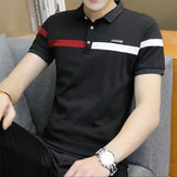 Momentlover  -  Fashion Printed Lapel Spliced All-match Polo Shirts Men's Clothing Summer New Casual Pullovers Loose Short Sleeve Tee Shirt