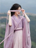 Hanfu Dress Women Ancient Chinese Hanfu 3pcs Sets Female Fairy Cosplay Costume  Summer Dance Dress Hanfu Purple 3pcs Sets