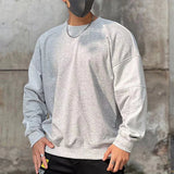 Momentlover  -  Trend Solid Men's Sweatshirts Fashion Spring Autumn Long Sleeve Round Neck Hoodie Pullover Streetwear Fashion Casual Loose Tops