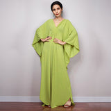 Multicolor V-Neck Batwing Sleeve Plus Size Loose Maxi Dress For Women Summer Beach Wear Kaftan Long Bathing Dresses Q1306