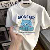 Momentlover  -  Men's Basic Vintage Casual Pure Cotton Oversized T-shirt Summer Streetwear Casual Harajuku Fashion Style Round Neck Clothing