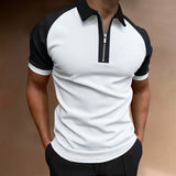 Momentlover  Men's Polo Shirts Short Sleeve T-Shirts Contrast New Summer Streetwear Casual Fashion Business Tops S-3XL