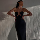 Thanksgiving Day Gift Summer Hot Sexy Black Tube Top Strap Backless Casual Evening Party Sexy Elegant Split Mini Dresses For Women Vestidos