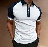 Momentlover  Men's Polo Shirts Short Sleeve T-Shirts Contrast New Summer Streetwear Casual Fashion Business Tops S-3XL