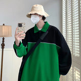 Momentlover  -  Spring clothes student tide brand everything shirt new product color collision stitching hoodie men and women