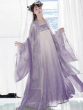 Women's Han Chinese Clothing Chest-High Dress Purple Traditional Rose Garden Flower Daily Elements Hanfu