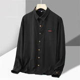 Momentlover -  Cotton Long-sleeved Shirt Japanese Solid Color Men Shirts Oversized Male Blouses 2024 Spring Casual Large Size Clothing