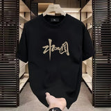 Momentlover  -  Men's Summer Basic Cotton Casual Korean Version Round Neck Oversized T-Shirts For Men Trend Pride Tiki Berserk Fashion Clothing