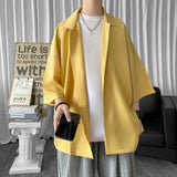 Momentlover  -  Solid Color Oversized Men's Shirts Harajuku Men Casual Half Sleeve Shirt Tops Cool Summer Streetwear Man Blouse 6 Colors
