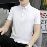Momentlover  -  Fashion Printed Lapel Spliced All-match Polo Shirts Men's Clothing Summer New Casual Pullovers Loose Short Sleeve Tee Shirt