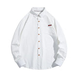 Momentlover -  Cotton Long-sleeved Shirt Japanese Solid Color Men Shirts Oversized Male Blouses 2024 Spring Casual Large Size Clothing
