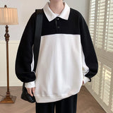 Momentlover  -  Spring clothes student tide brand everything shirt new product color collision stitching hoodie men and women