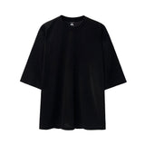 Momentlover   -  Men Summer New Fashion  Streetwear T Shirts Mens O-neck Loose Pullover Tops Male Solid Color Casual Tee Shirts V41