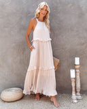 Sexy Blue Ruffled Halter Neck Sleeveless Maxi Dress Casual Women Summer Clothes Streetwear Sundress Vestido De Mujer A1228