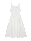 themeisles Korean Straps Midi Dress for Women  New Fashion Elegant Square Collar Sleeveless White Dress Chic Fairycore Vintage Dresses