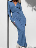 Elegant Women Long Sleeve Shirt Dress Solid Casual Buttons Up Party Dress Beach Cocktail Club Vestido Streetwear