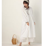 Spring Autumn New Japanese Mori Girl Simple Cotton Linen Dress Women Clothing Long Sleeved Loose Feminino Vestidos Dress K066