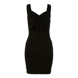 Y2K Women Black Dress Hollow Out Spaghetti Strap  Lace Up Night Club Party Sexy Bodycon Mini Dress  Summer Casual Dresses