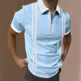 Momentlover  Men's Polo Shirts Short Sleeve T-Shirts Contrast New Summer Streetwear Casual Fashion Business Tops S-3XL