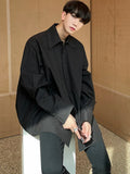 Momentlover  -  Long Men's Sleeve Turn down Neck Shirt Simple Spring New Solid Color Korean Loose Casual Spring Fashion Versatile 2A1202