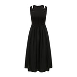 Geuxml   Summer Black Long Dress Womens Sexy Fashion Elegant Trend Simple Streetwear Party Daily Beach Midi Dresses Lady Vestidos