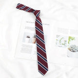 Momentlover -  Japanese College Style DK Uniform Hand Tie Fashion High Street Shirt Simple Striped Bow Ties Students Top Clothes Accessories