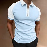 Momentlover  Men's Polo Shirts Short Sleeve T-Shirts Contrast New Summer Streetwear Casual Fashion Business Tops S-3XL
