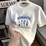 Momentlover  -  Men's Basic Vintage Casual Pure Cotton Oversized T-shirt Summer Streetwear Casual Harajuku Fashion Style Round Neck Clothing