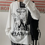 Momentlover Men Long Sleeve T-Shirts Autumn Print Gothic Vintage Ulzzang Cozy High Street Streetwear Trendy Baggy Korean Version Harajuku Bf