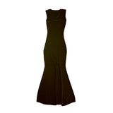 Geuxml  Summer Women Midi Dress Fashion Black Sexy Slit Sleeveless  Chic Club Y2k  Elegant High Casual  Sheath Dresses Vestido  New