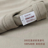 Momentlover  -  Summer Japanese Heavy Cotton T-shirt Men's Brushed Round Neck Thick Cotton Short-sleeved Khaki T-shirt