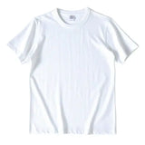 Momentlover  -  Summer Japanese Heavy Cotton T-shirt Men's Brushed Round Neck Thick Cotton Short-sleeved Khaki T-shirt