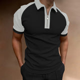 Momentlover  Men's Polo Shirts Short Sleeve T-Shirts Contrast New Summer Streetwear Casual Fashion Business Tops S-3XL