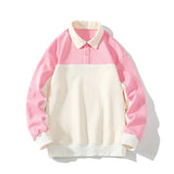 Momentlover  -  Spring clothes student tide brand everything shirt new product color collision stitching hoodie men and women