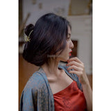 retro chinese improved ancient hanfu style loose coat long printed dress two pieces set for women daily hanfu dress g926