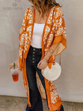 Printed Fringed Long Kimono Dress Bikini Wrap Cover-Ups Plus Size Women Summer Clothes Beach Wear Swim Suit Cover Up A1098