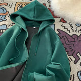 Momentlover -  Zip Hooded Sweatshirt Coat For Men Cotton Hoodie Basic Solid Color Casual Unisex Hoodies Male Clothing