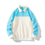 Momentlover  -  Spring clothes student tide brand everything shirt new product color collision stitching hoodie men and women