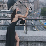 Geuxml  Women New Summer Sexy Fashion Black Halter Party Dress Femme Elegant Club Bodycon Vestidos Robe Backless