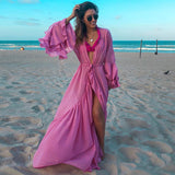 Sexy White Beach Dress Casual Chiffon Flare Sleeve Tunic Summer Elegant Women Plus Size Beachwear Trumpet / Mermaid Dresses A911