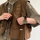 Momentlover  -  Japanese Retro Short Workwear Vest College Style Loose Casual High Street Jacket Bottoming Shirt Shorts Suit Female Clothes