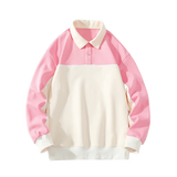 Momentlover  -  Spring clothes student tide brand everything shirt new product color collision stitching hoodie men and women