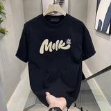Momentlover  -  Summer Oversized Men's Pure Cotton Short Sleeve T-shirt Vintage Style Fashion Personalised Custom Streetwear Funny Favourite Clo