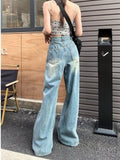 themeisles Vintage Pants, Jeans, Women's Torn Wide Leg Pants, Summer High Waisted, Slimming, Loose Fitting Long Pants, Women's Jeans