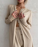 Muslim Sets Dubai Kaftan Fall 2 Pieces Sweater Tracksuit Islamic Outfits Long Sleeve Oversize Shirt Dress Long Pants Thobe