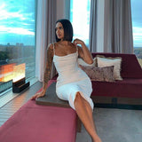 Woman Spring Summer Style Bodycon Dress Female Sexy Sleeveless Spaghetti Strap Sheath Dress Vestidos SS090
